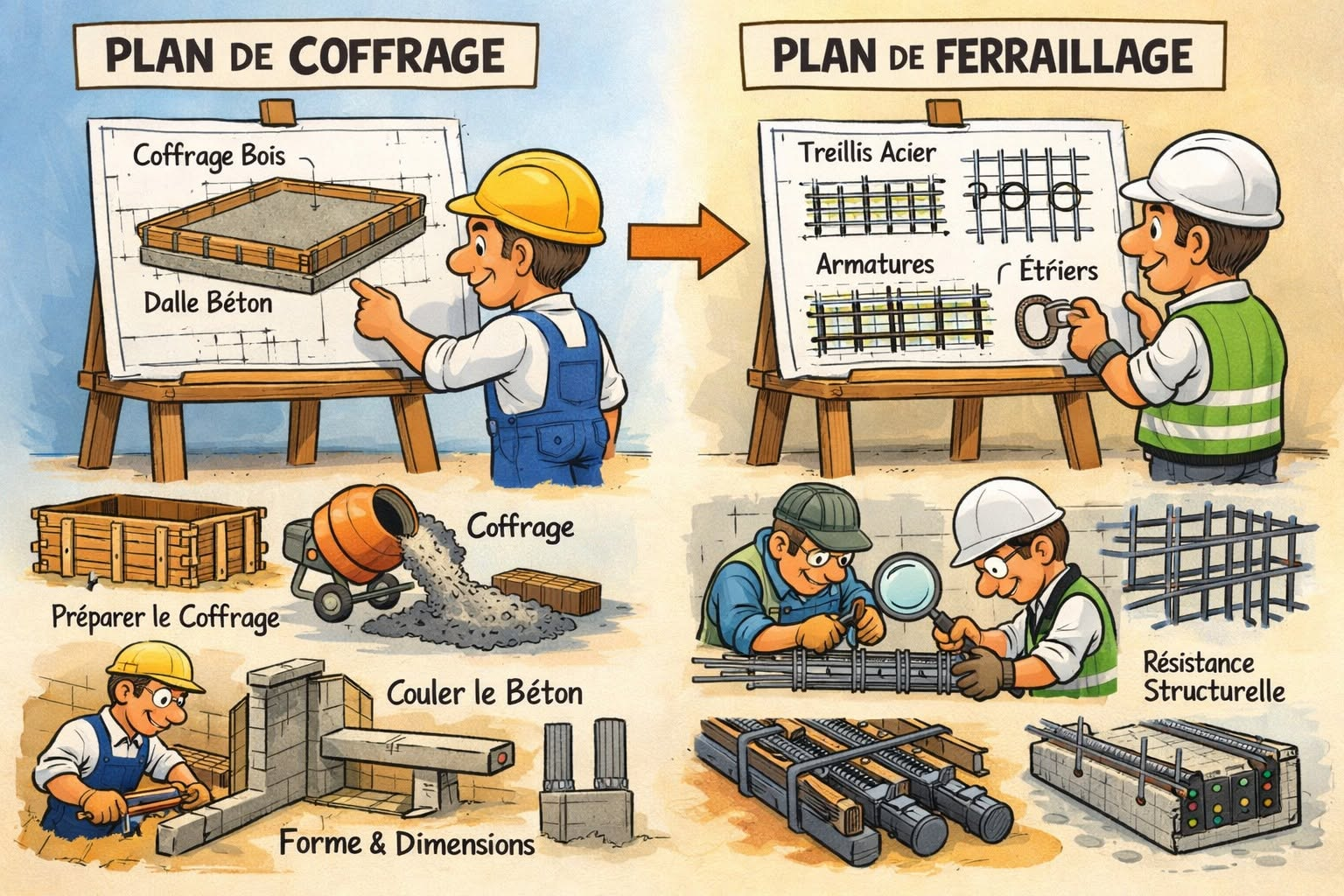 Plan de coffrage et plan de ferraillage : quelles différences et pourquoi sont-ils indispensables ?